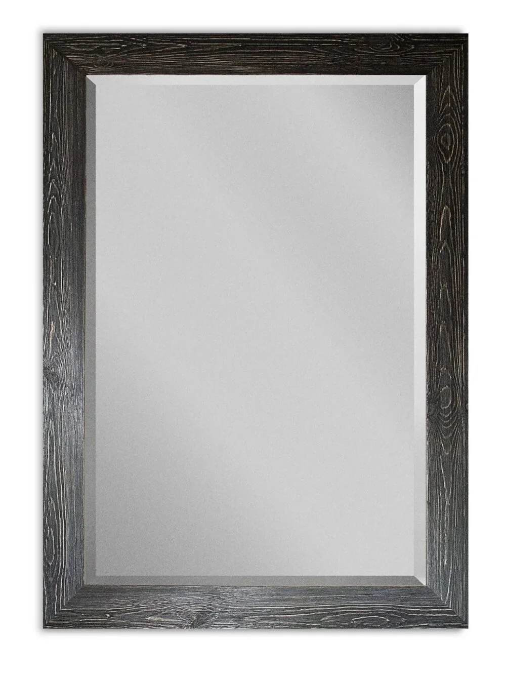 41x29 Black Rustic Mirror Barnwood Framed Wall Mirror, Vert or Horiz Hanging